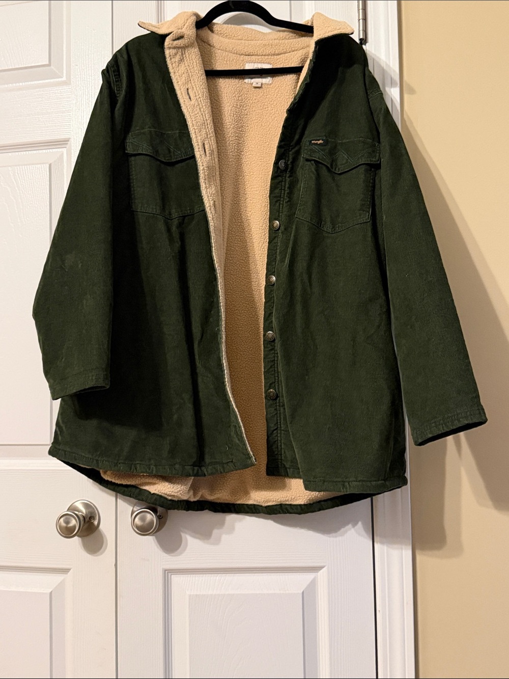 Wrangler Olive Green Sherpa Lined Field Jacket